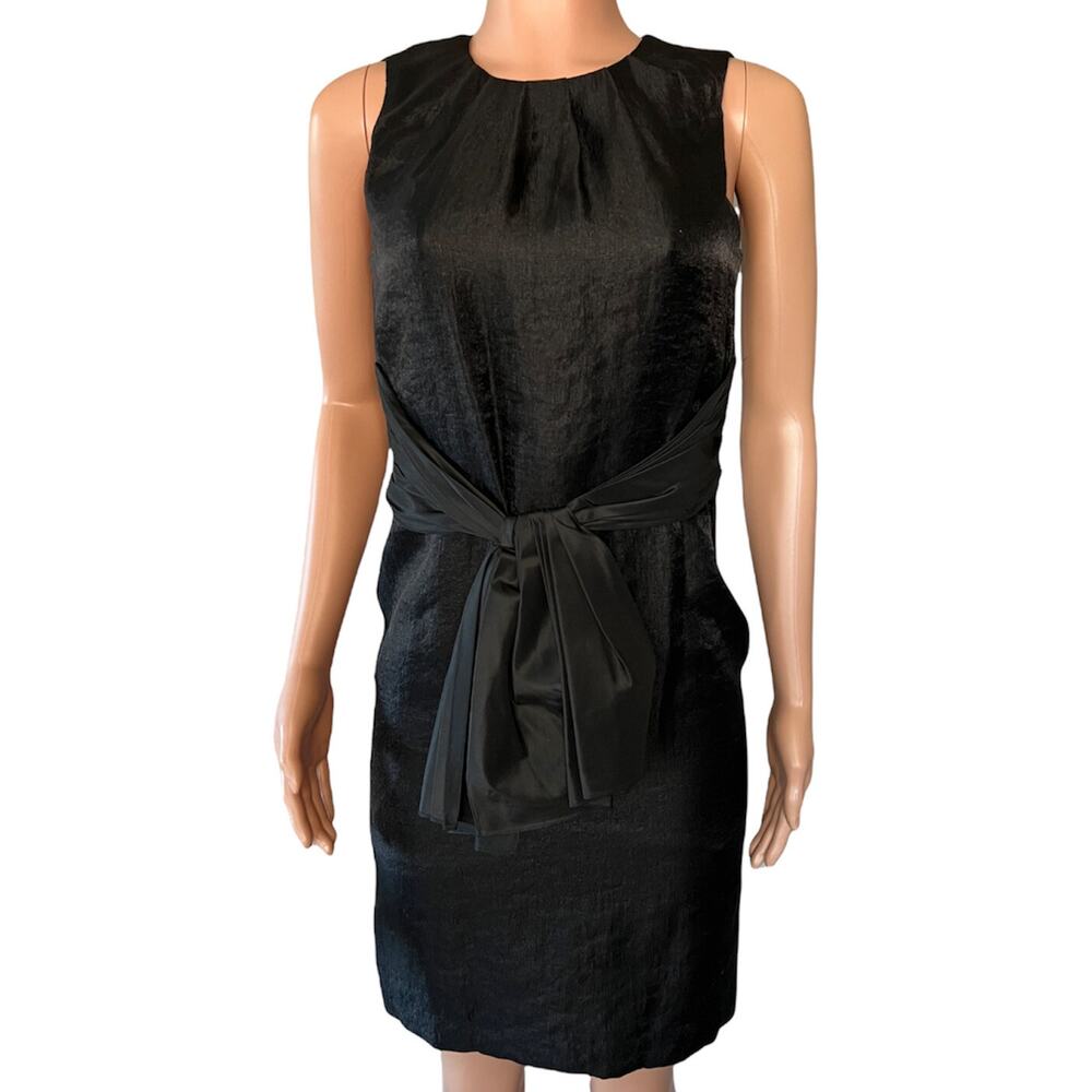 Vera Wang Lavender Label Women’s Dress Size 6 Black Sleeveless Tie Front Elegant